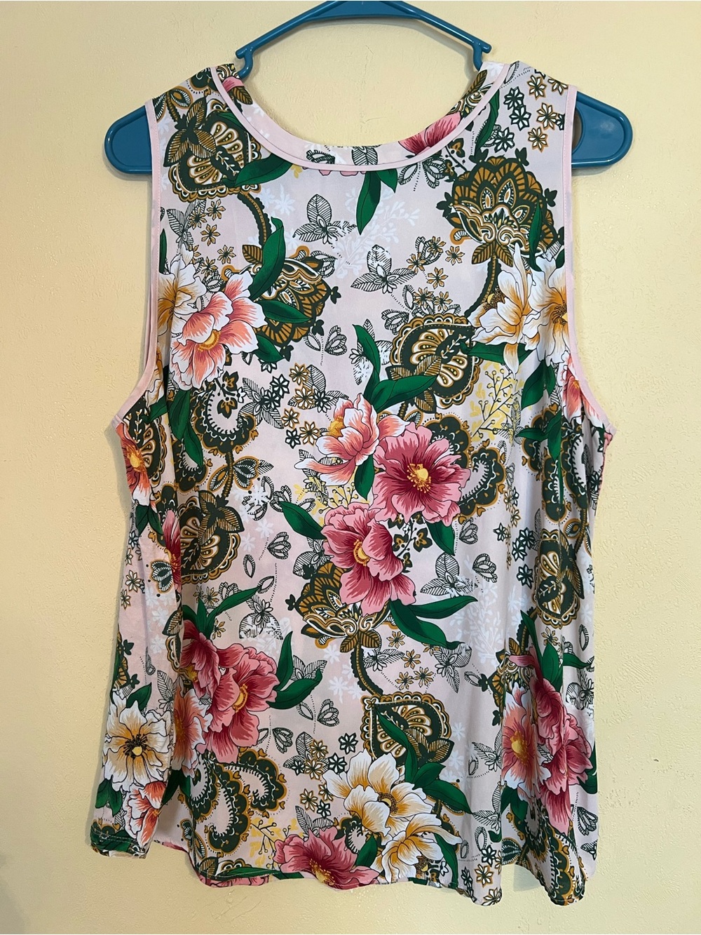 LOFT Floral Tank Top in Pink, Green & Yellow